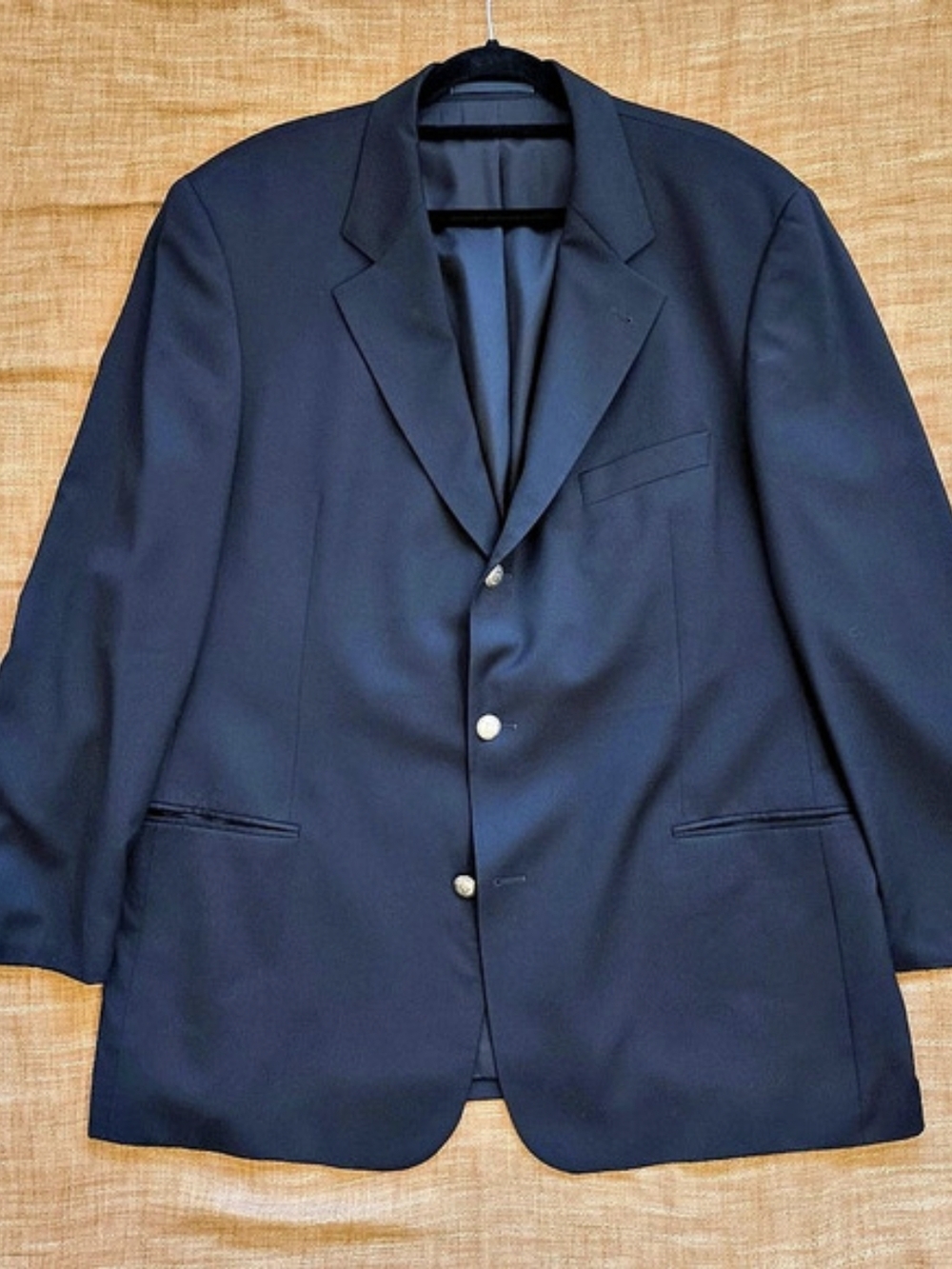 HUGO BOSS Loro Piana 100% Cashmere Blazer Crested Navy Made in USA Mens 48R